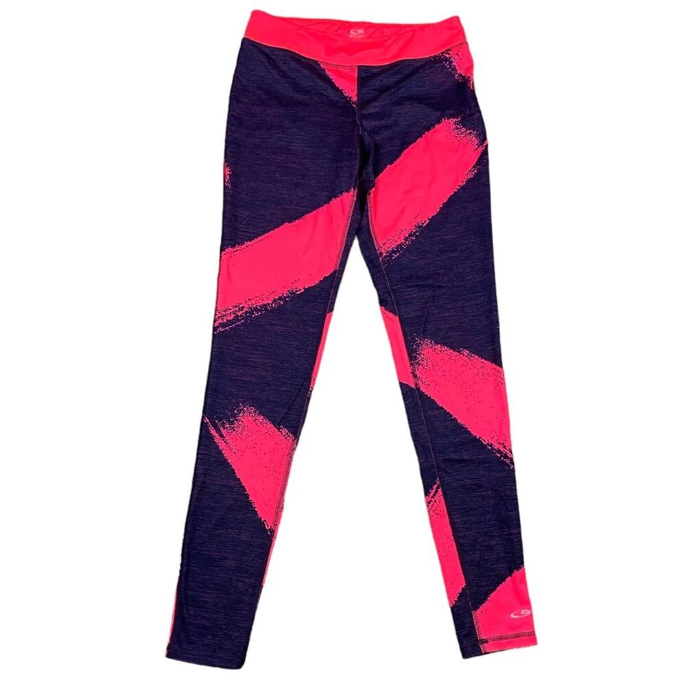 Champion DuoDry Athletic Yoga Leggings Size Small Black Hot Pink
